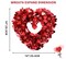 14" Heart Shaped Front Door Wreath Valentines Door Wreath with LED Lights for Indoor Outdoor Home Wedding Party Decorations